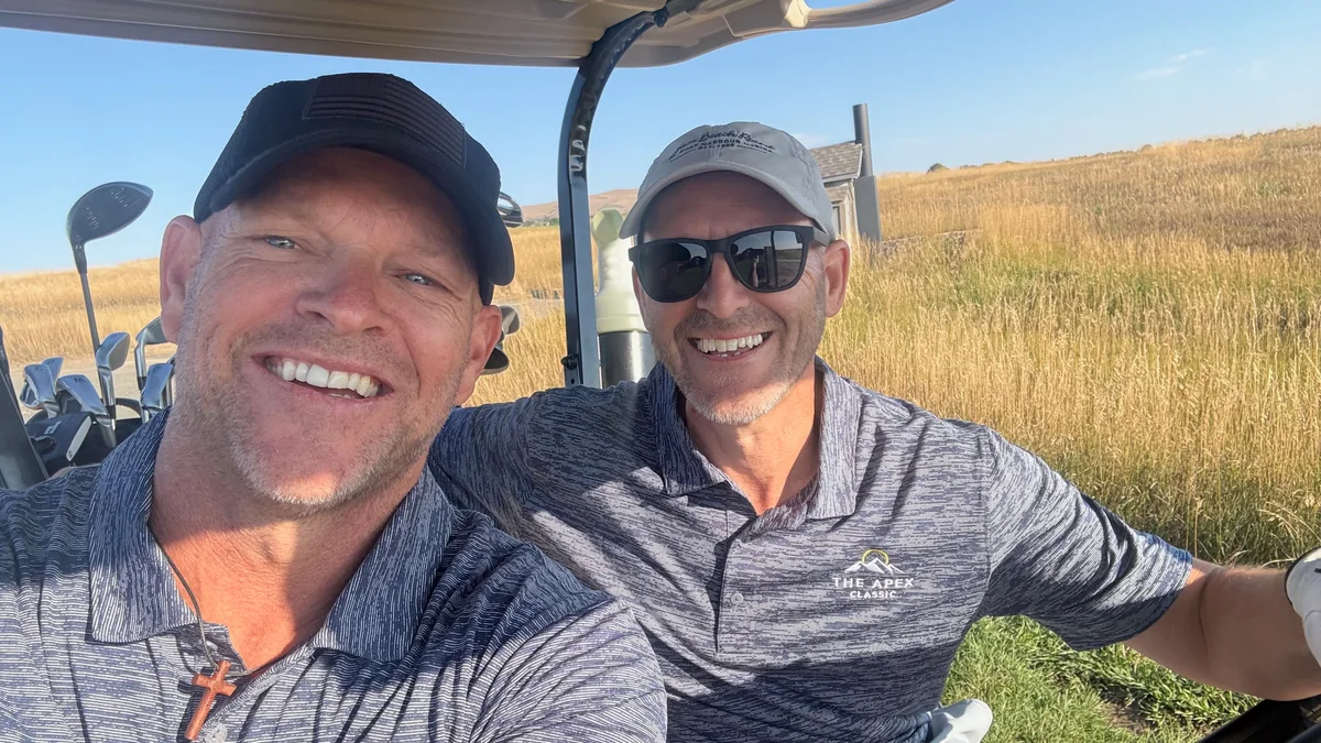 The Apex Classic 2025 — partners in the cart