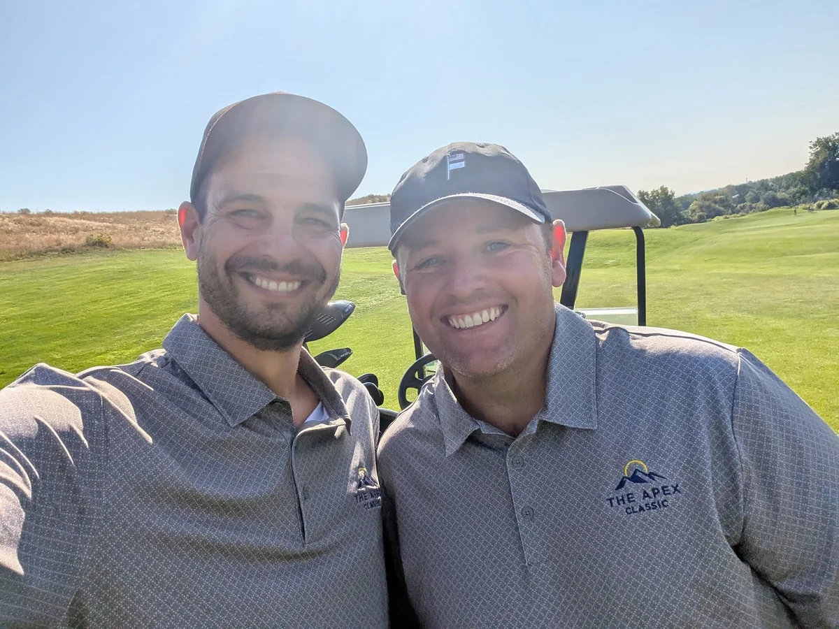 The Apex Classic 2025 — on the cart between holes